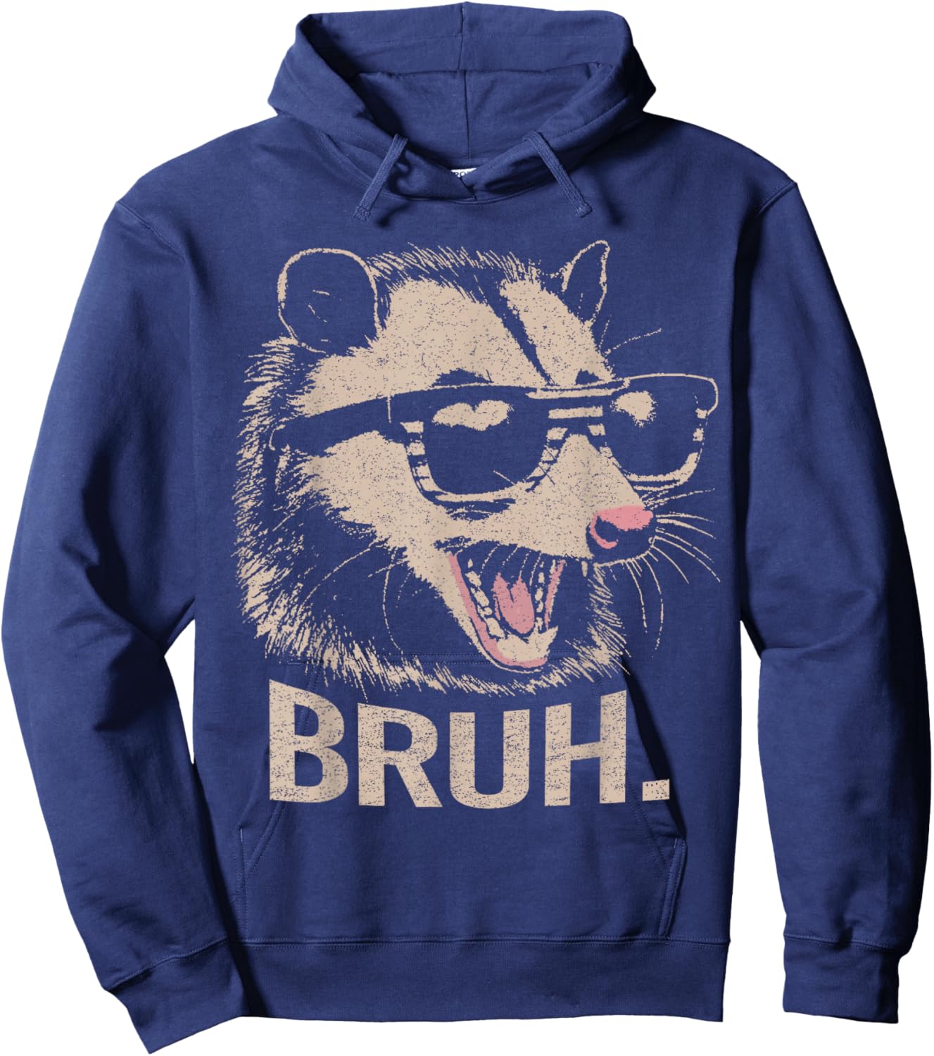 Bruh Opossum Funny Sunglasses Possum Lover Teens Slang Meme Hoodie - Hoodie | Navy