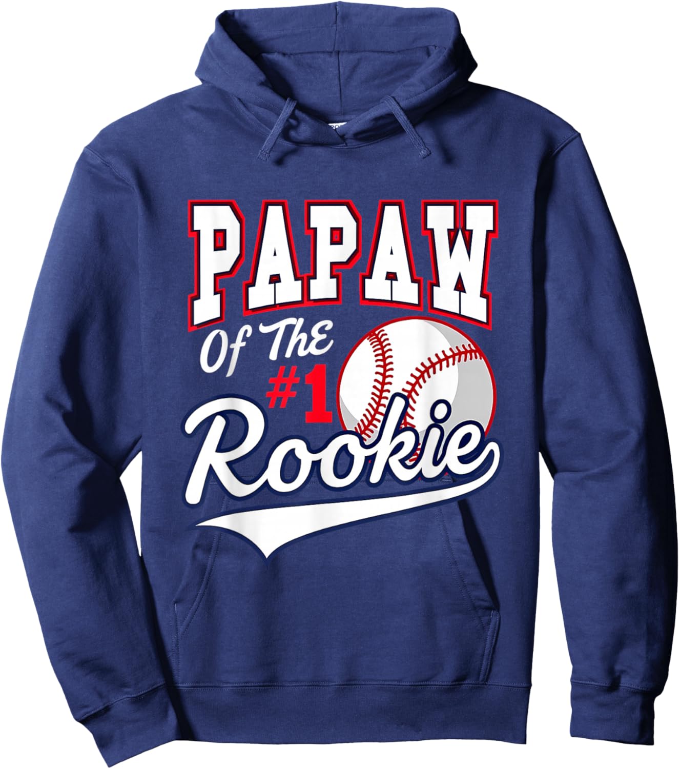 Retro Grandpa Papaw Of The Number 1 Rookie Baseball Hoodie - Hoodie | Navy