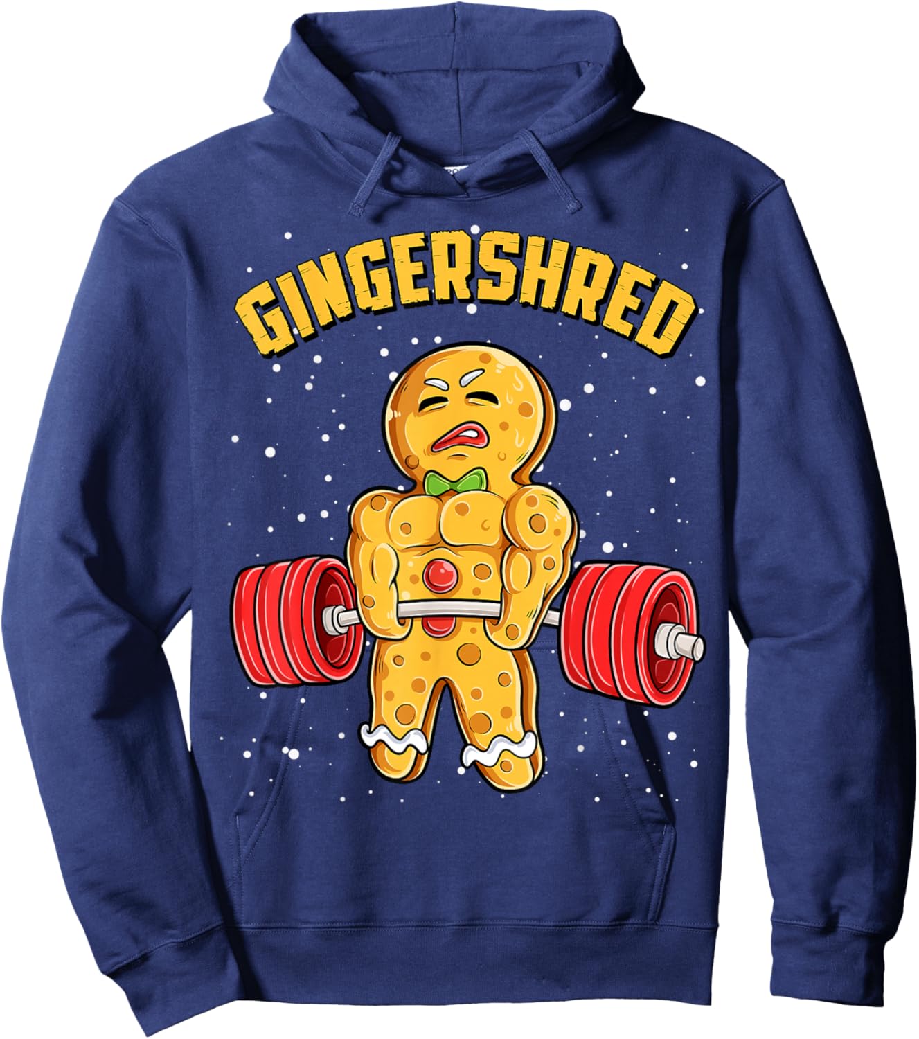 Gingershred Funny Gingerbread Man Gym Bodybuilding Christmas Hoodie - Hoodie | Navy