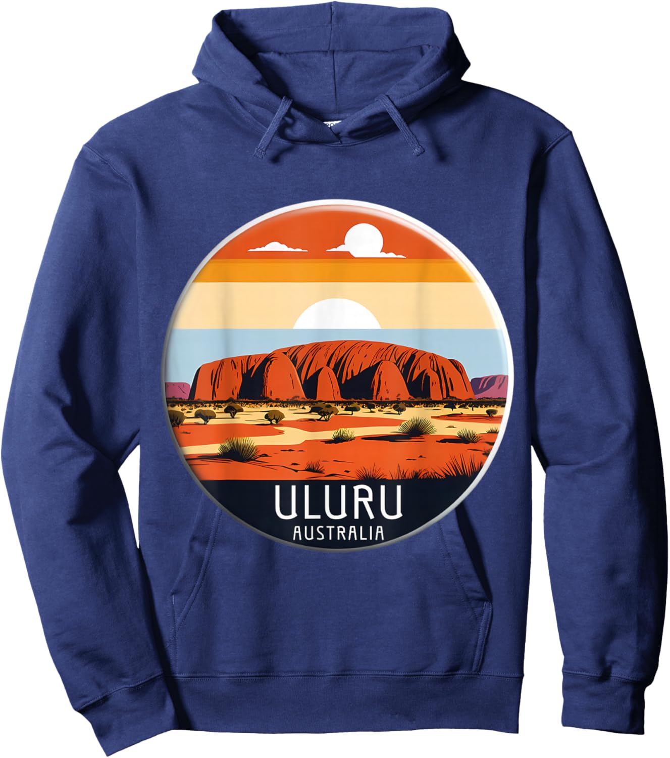 Uluru Australia Souvenir Ayers Rock Memorabilia Vintage Sun Hoodie - Hoodie | Navy