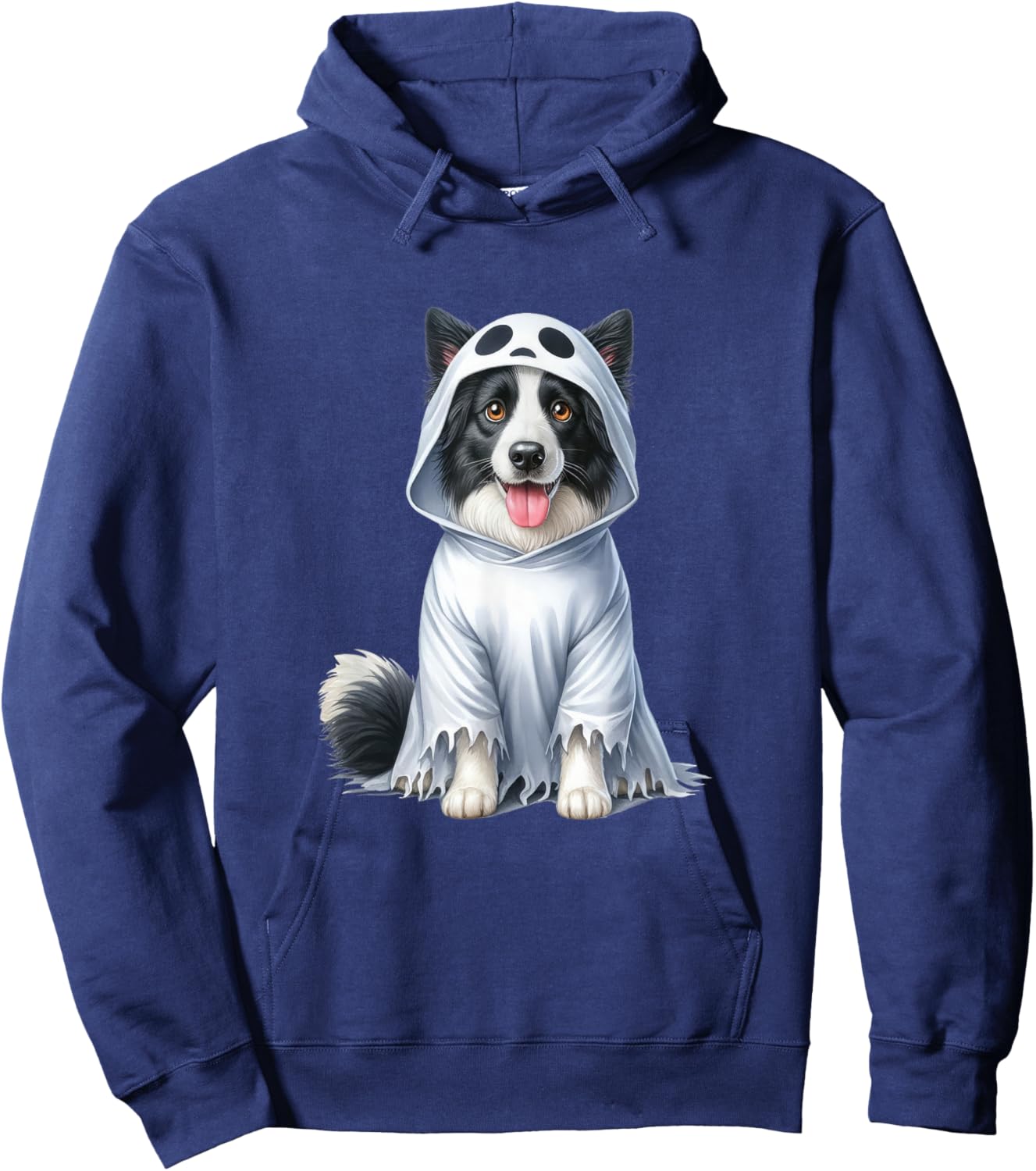 Halloween costume funny ghost dog border collie Hoodie - Hoodie | Navy