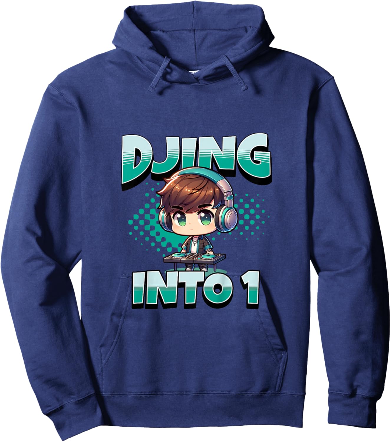 Kids Future DJ Music Djing Into 1 Year Old 1st Birthday Boy Hoodie - Hoodie | Navy