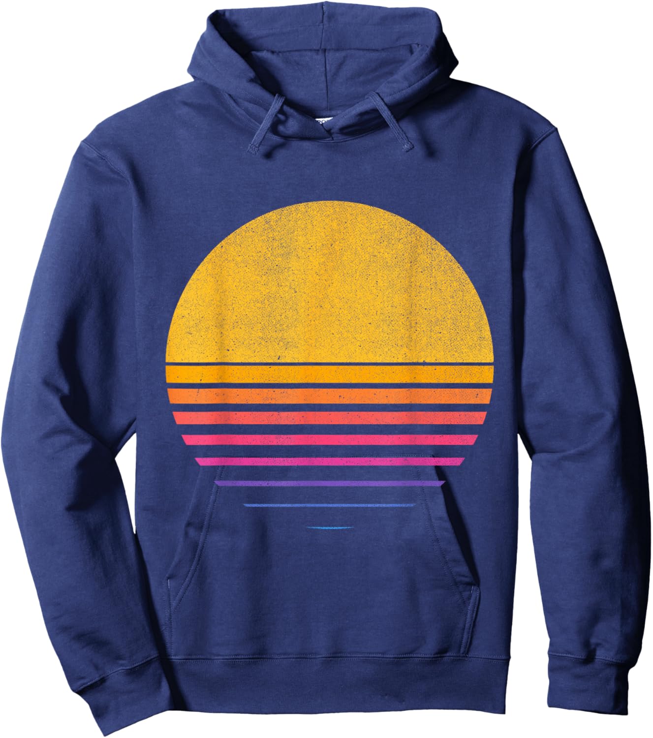 Retro Fade 80s Sunset | Cool Vintage Graphic Design Hoodie - Hoodie | Navy