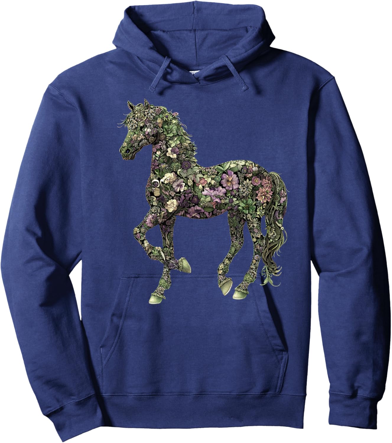 Floral Horse Hoodie - Hoodie | Navy