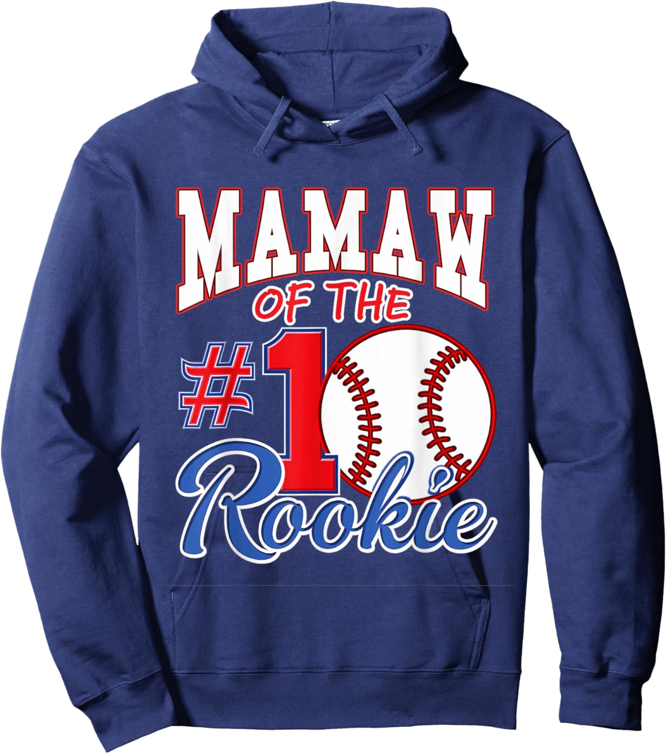 Retro Grandma Mamaw Of The Number 1 Rookie Baseball Hoodie - Hoodie | Navy