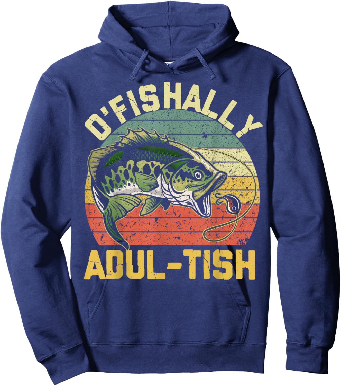 O'Fishally Adultish 18 Year Old Fishing Birthday Theme Party Hoodie - Hoodie | Navy
