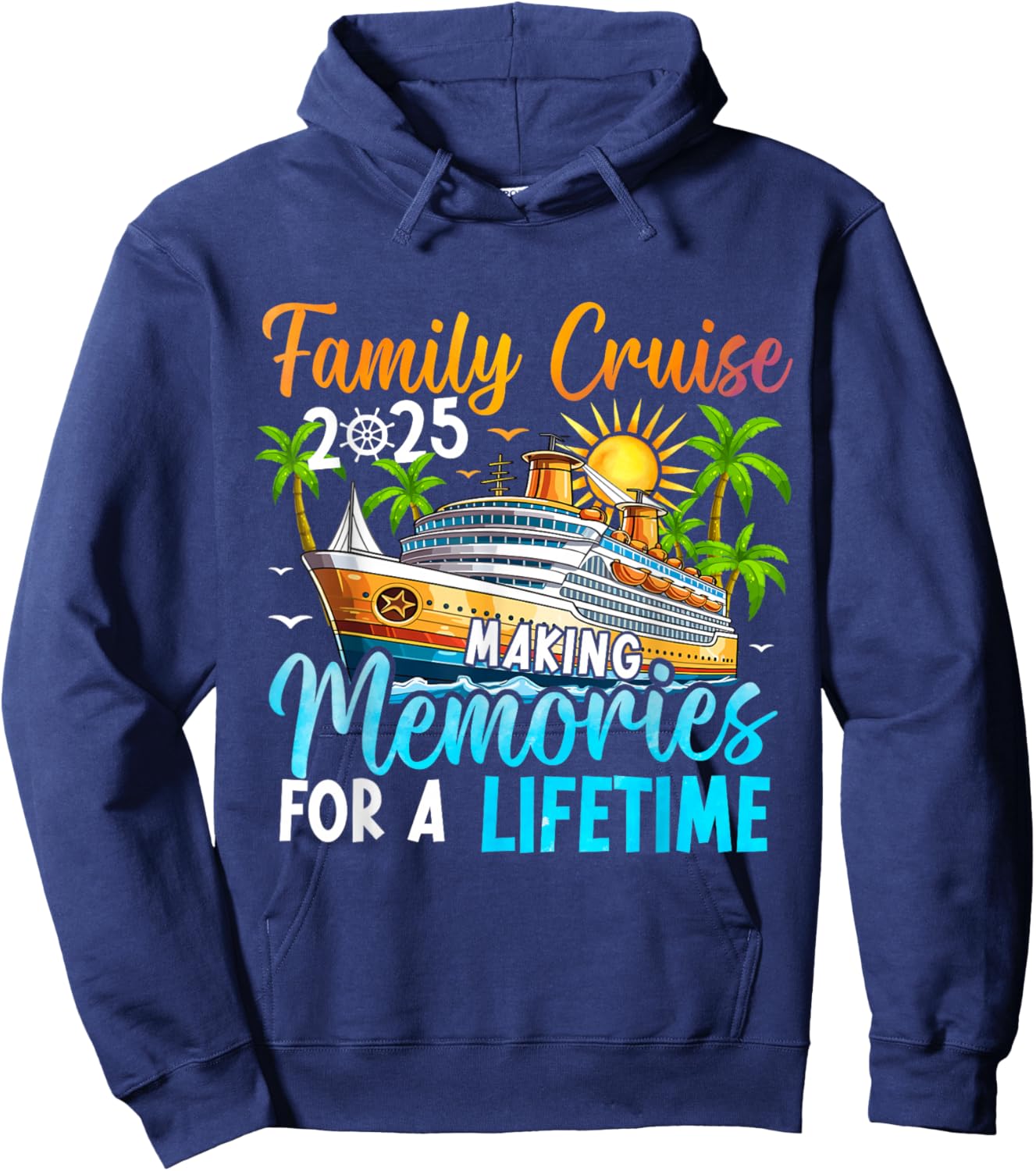 Family Cruise 2025 Family Matching Cruise Vacation Party Hoodie - Hoodie | Navy