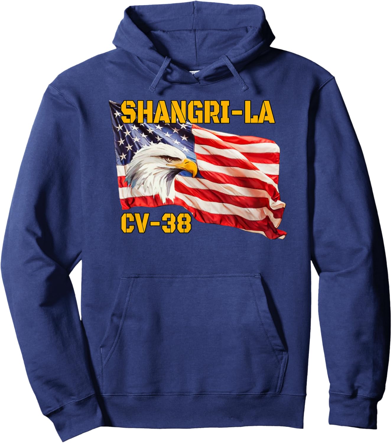 Warship Shangri-La CV-38 Aircraft Carrier Veterans Day Dad Hoodie - Hoodie | Navy