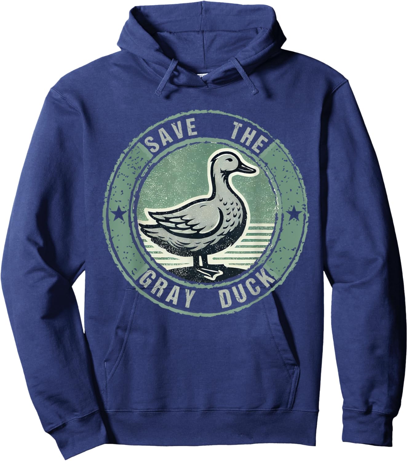 Funny Save The Gray Duck Vintage Black Small Hoodie - Hoodie | Navy