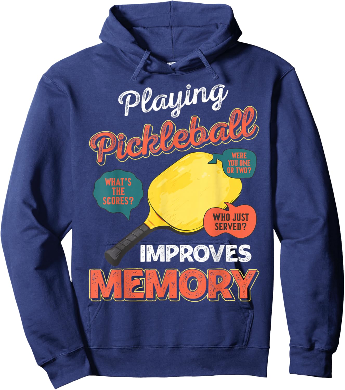 Funny pickleball sayings design Retro Paddle Court Hoodie - Hoodie | Navy