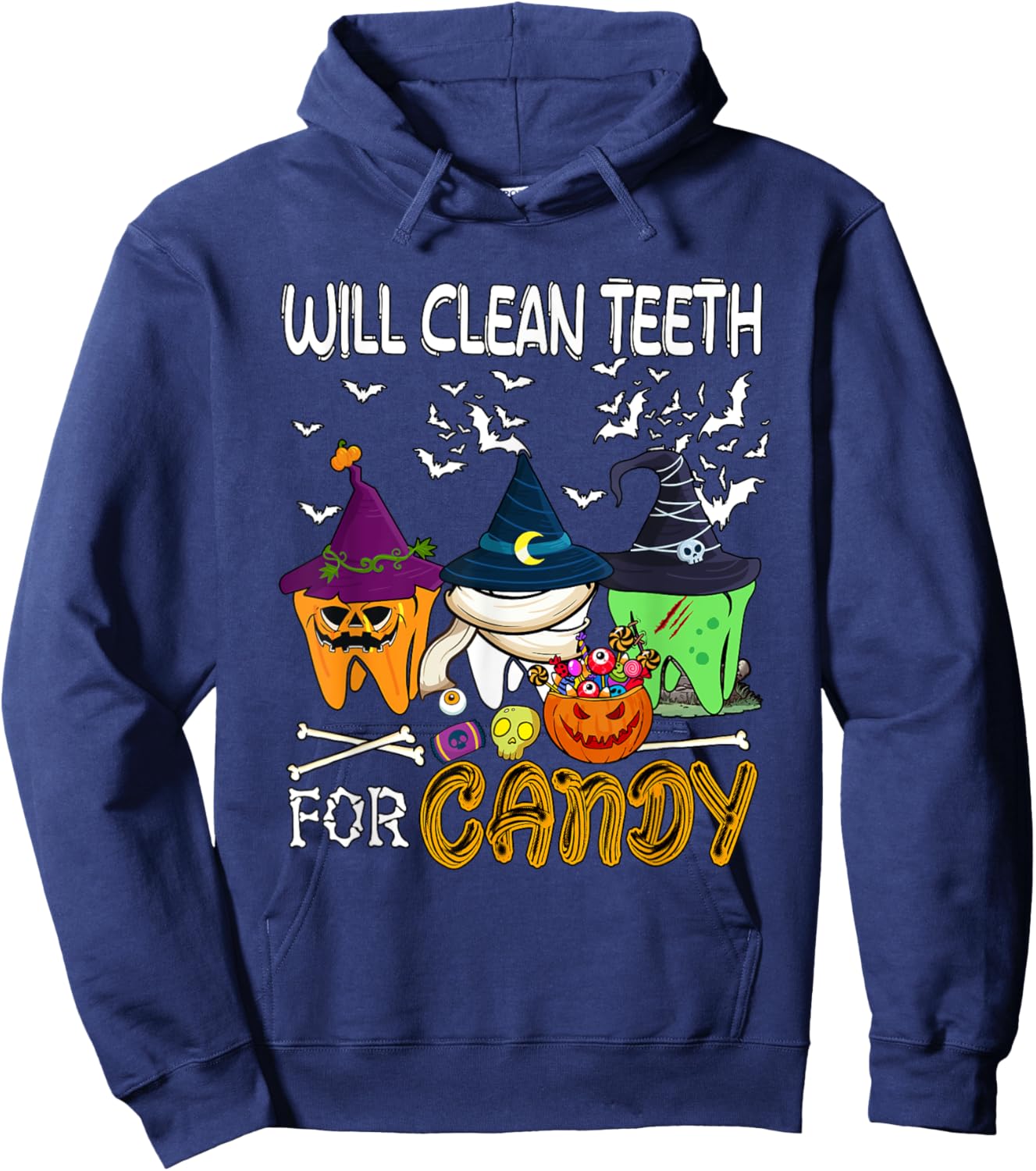 Will Clean Teeth For Candy Christmas Dentis Lover Team Hoodie - Hoodie | Navy