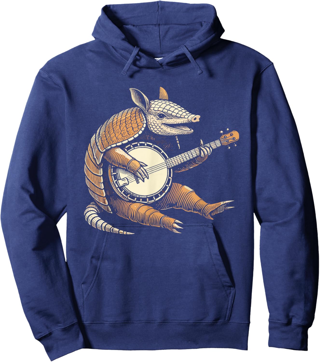 Banjo Armadillo String Instrument Finger Picking Banjo Hoodie - Hoodie | Navy