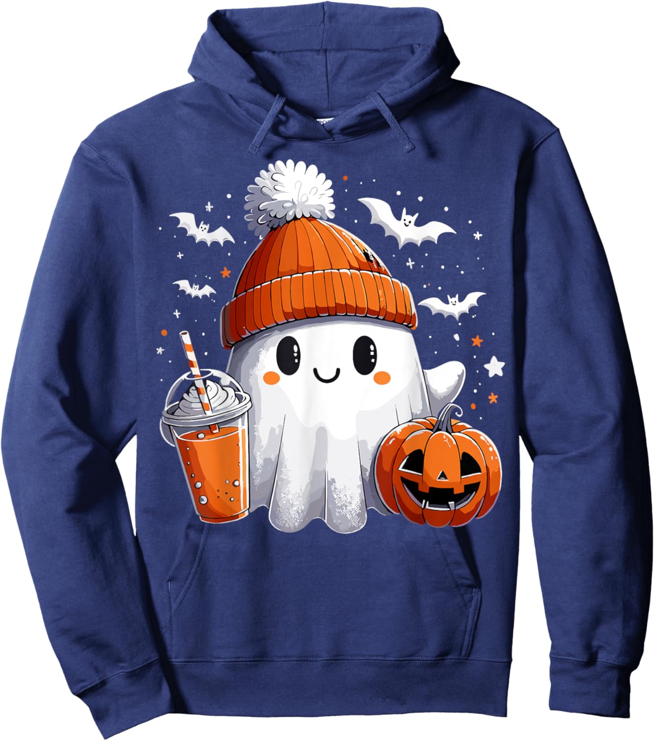 Ghost Drink Halloween Drink Pumpkin Hoodie - Hoodie | Navy