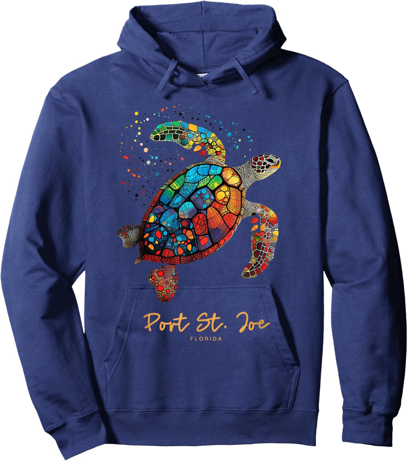 Port St. Joe Florida FL Beach Vacation Vintage Sea Turtle Hoodie - Hoodie | Navy