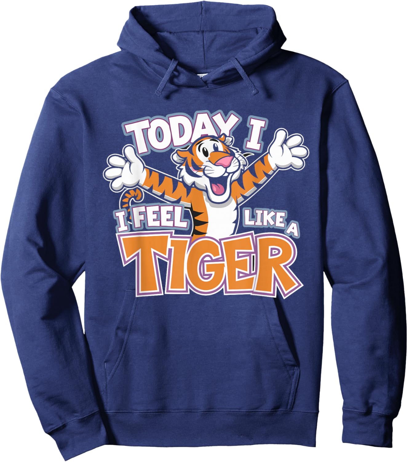 Today I feel like Tiger Design for Children | Kids Tiger Hoodie - Hoodie | Navy