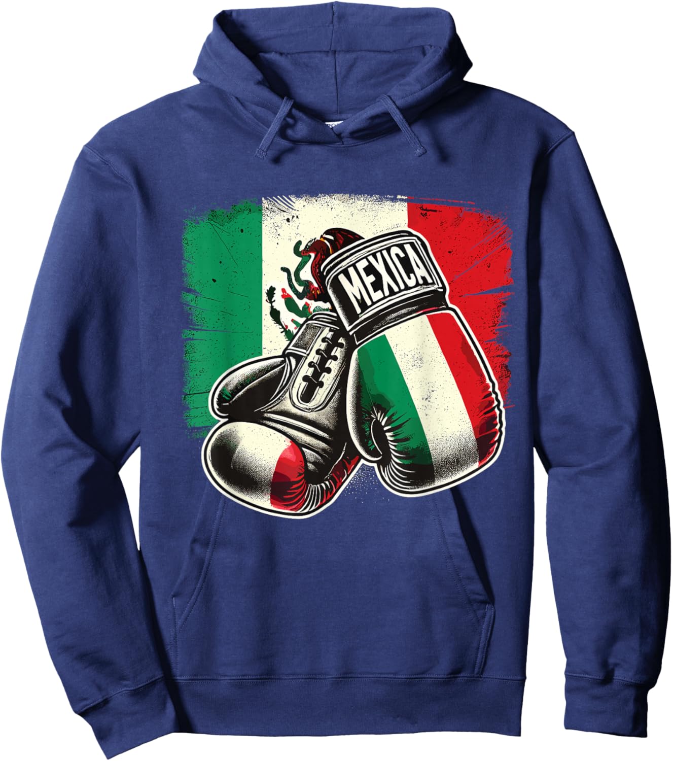 Mexican Boxing Mexican Boxing Gloves Flag Hoodie - Hoodie | Navy
