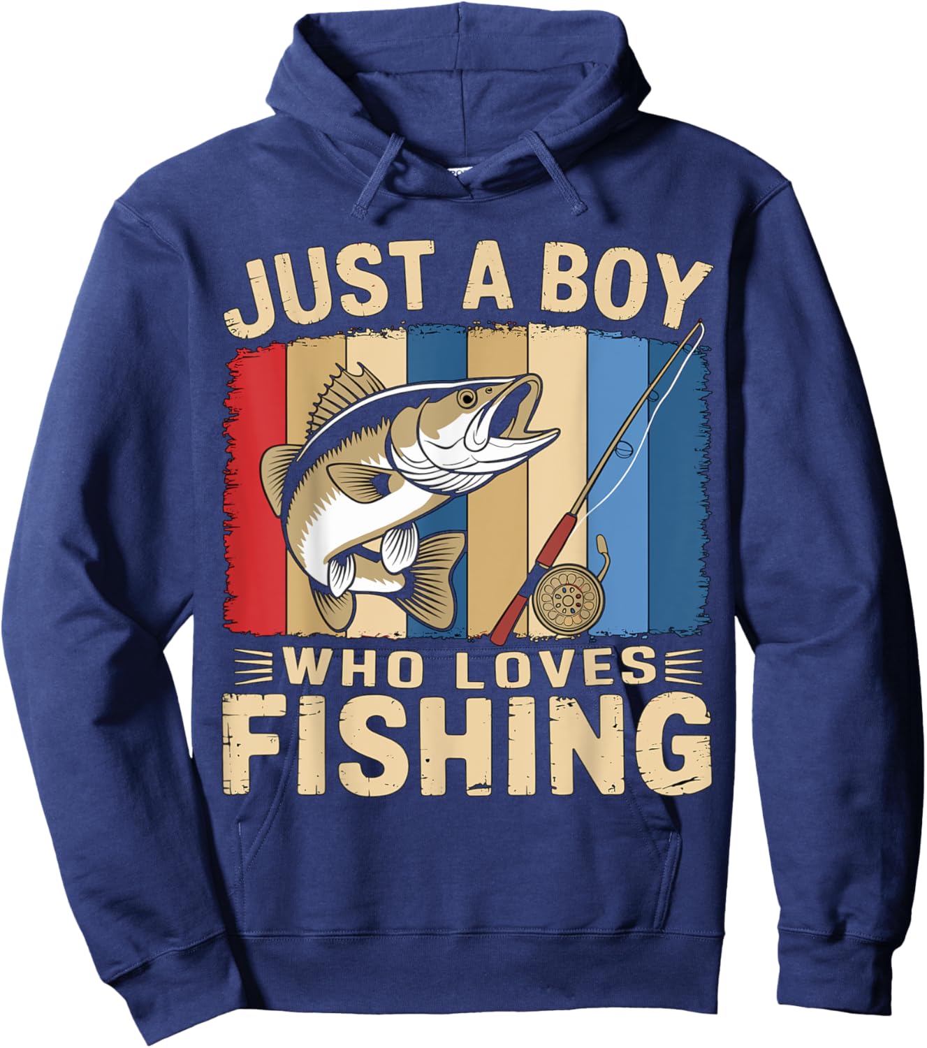 Magical and Funny Fisher Gifts Fisherman Just a Boy who loves Fishing Adult Fishing Black Short Sleeve Regular Fit Small Hoodie - Hoodie | Navy