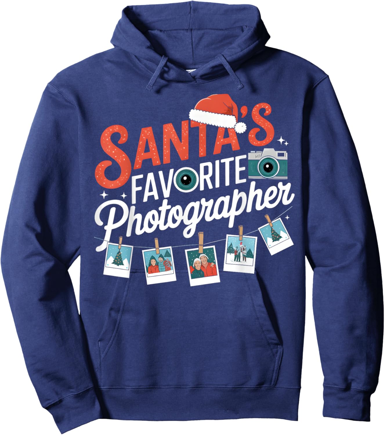Santas Favorite Photographer Funny Christmas Photography Hoodie - Hoodie | Navy
