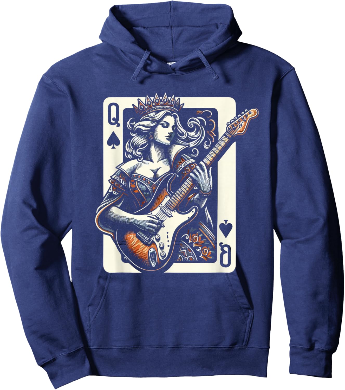 Women Queen Guitar Music Cool Guitarist Hoodie - Hoodie | Navy