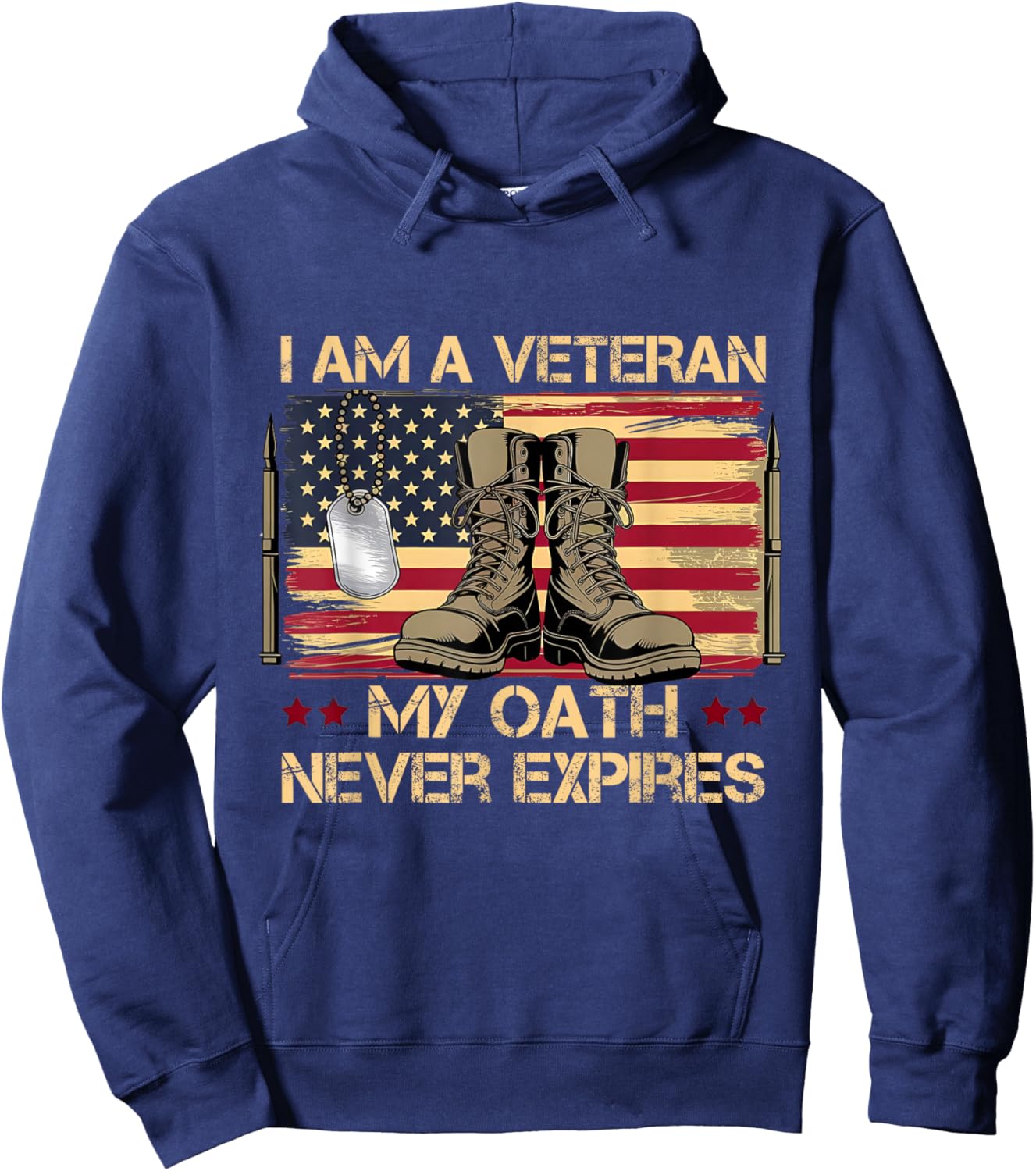 I am A Veteran My Oath Never Expires Hoodie - Hoodie | Navy