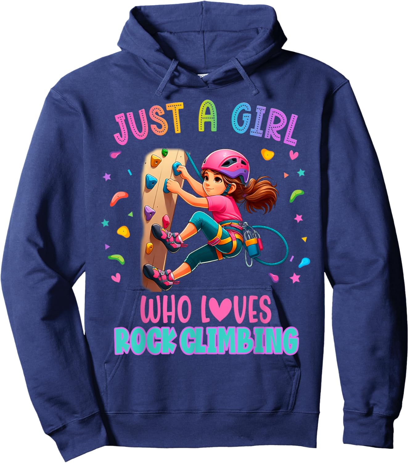 Rock Climbing Birthday Girl Bouldering Hoodie - Hoodie | Navy