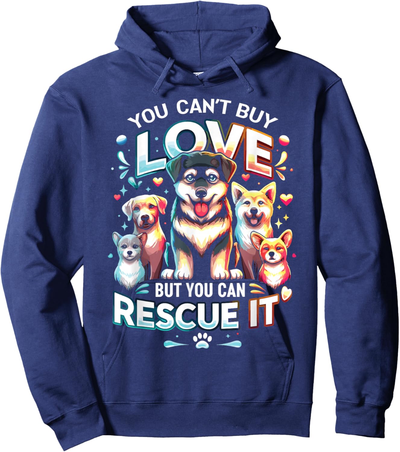Cute Dog Rescue Lover Dog Breeds Rescued Dog Hoodie - Hoodie | Navy