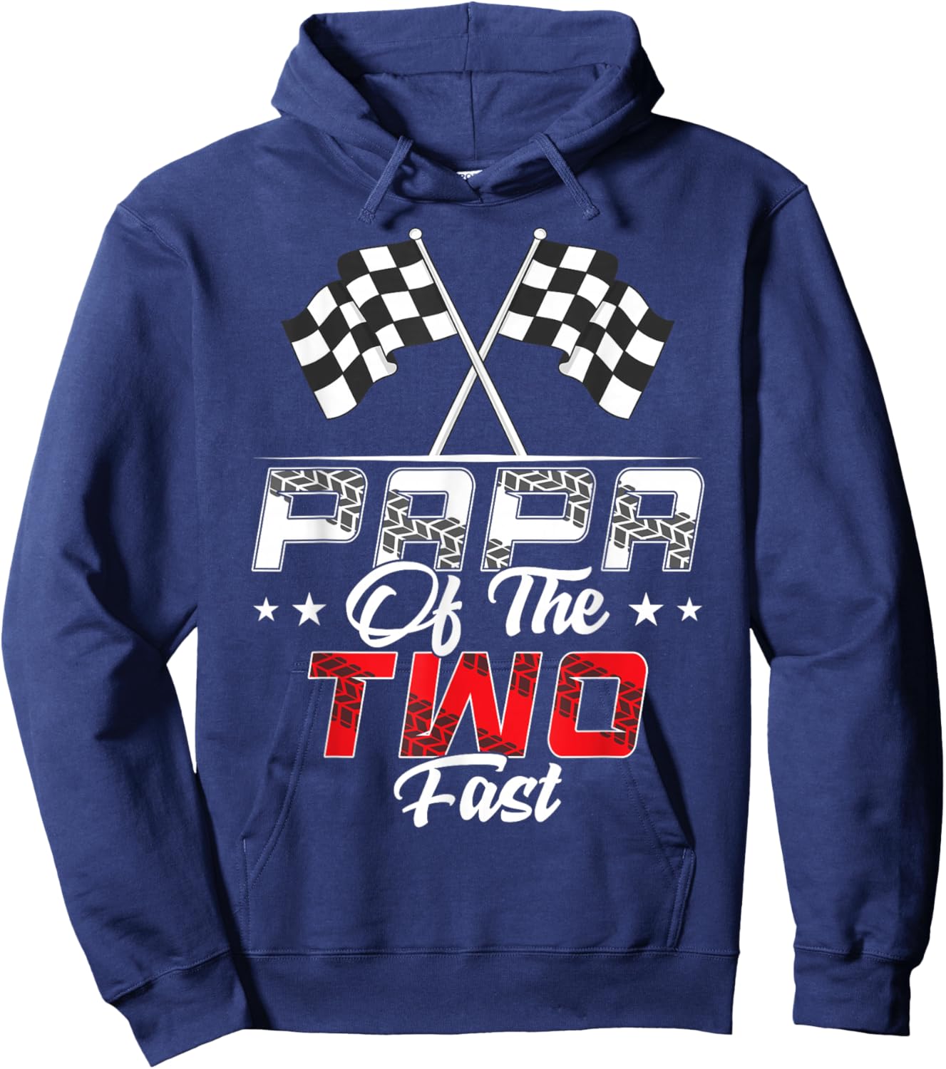 Papa Of The Two Fast Second Birthday Racing Car Family Hoodie - Hoodie | Navy