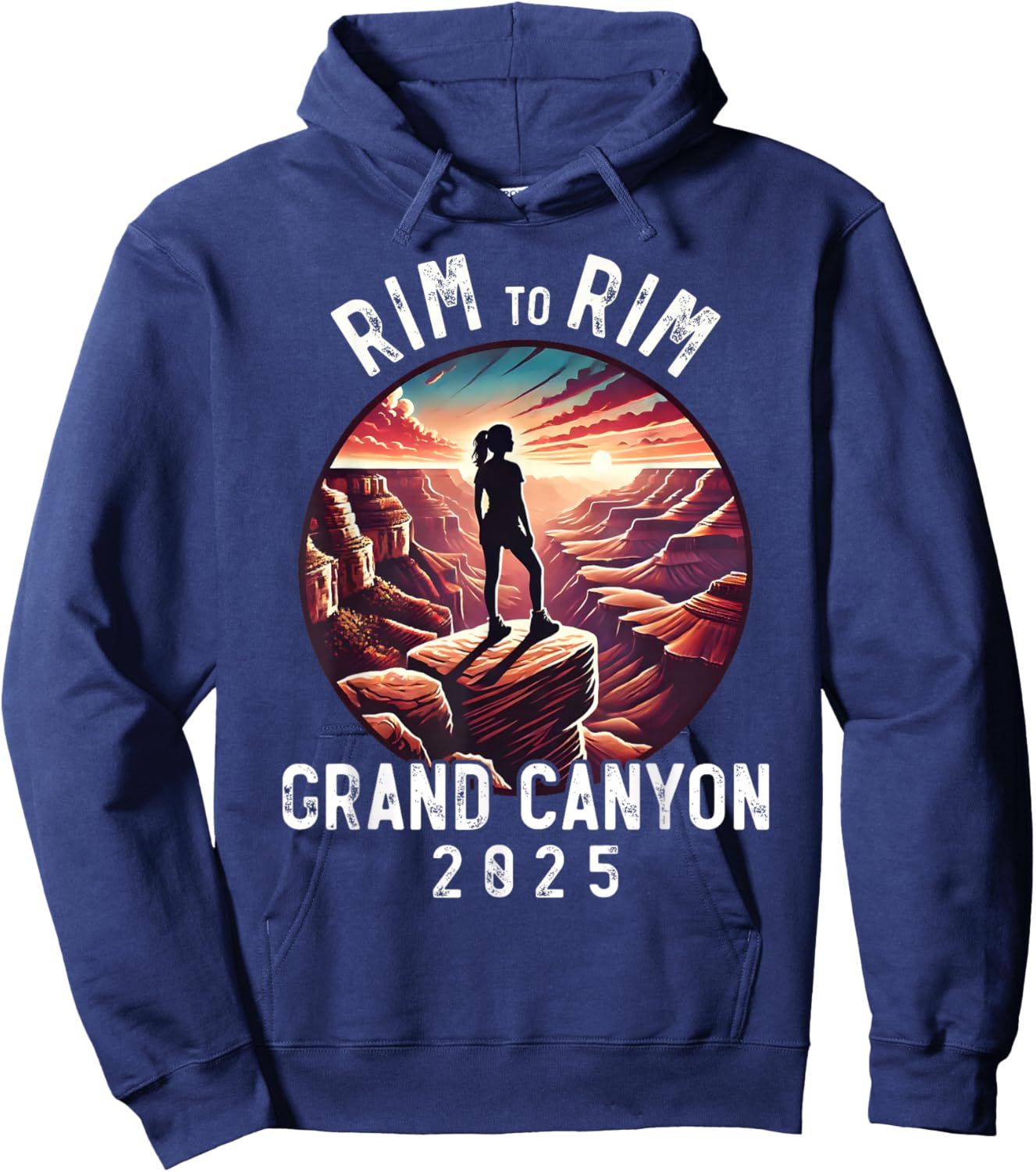 Rim - Rim Grand Canyon, I Hiked The Grand Canyon 2025, Women Hoodie - Hoodie | Navy