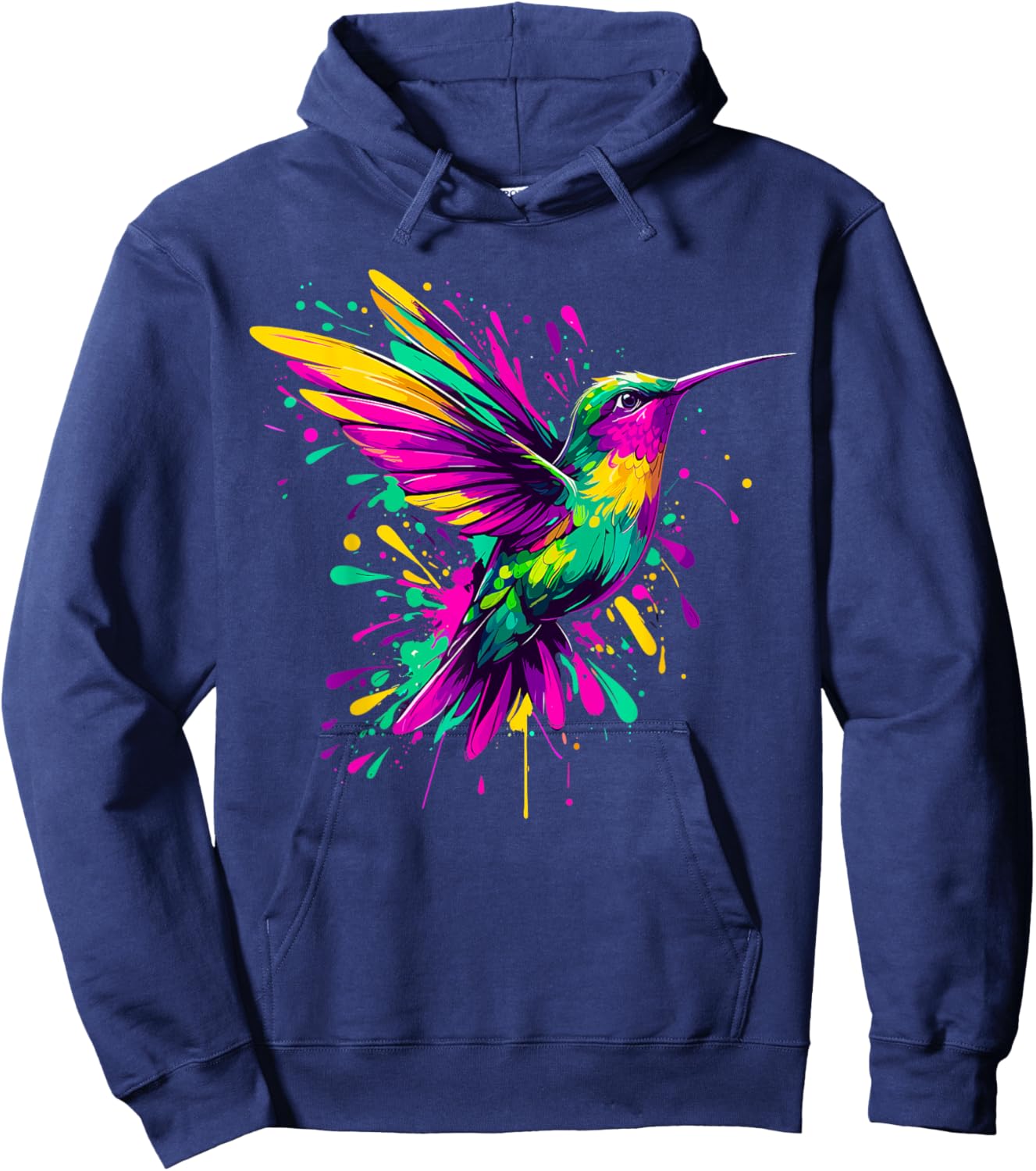 Hummingbird Watercolor Art Hoodie - Hoodie | Navy