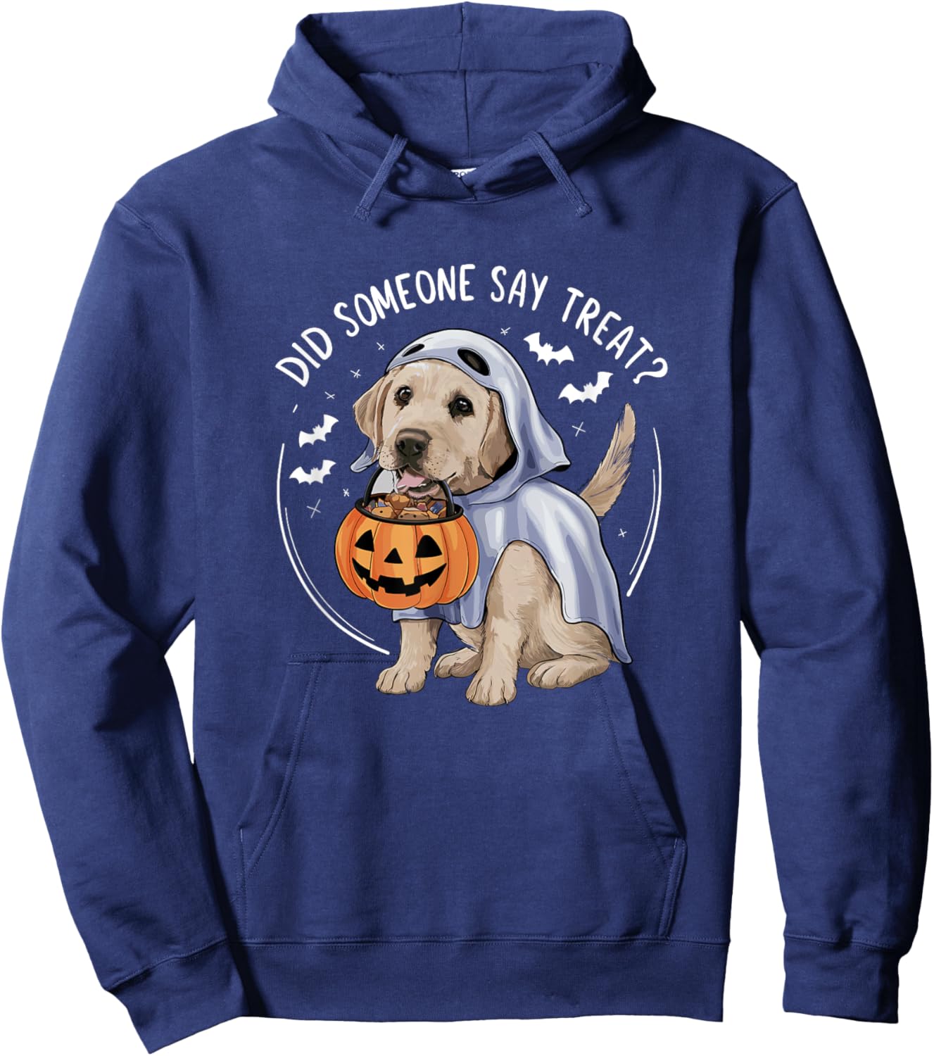 Ghost Labrador Puppy Treats Halloween Labrador Dog Lover Women Kids Hoodie - Hoodie | Navy