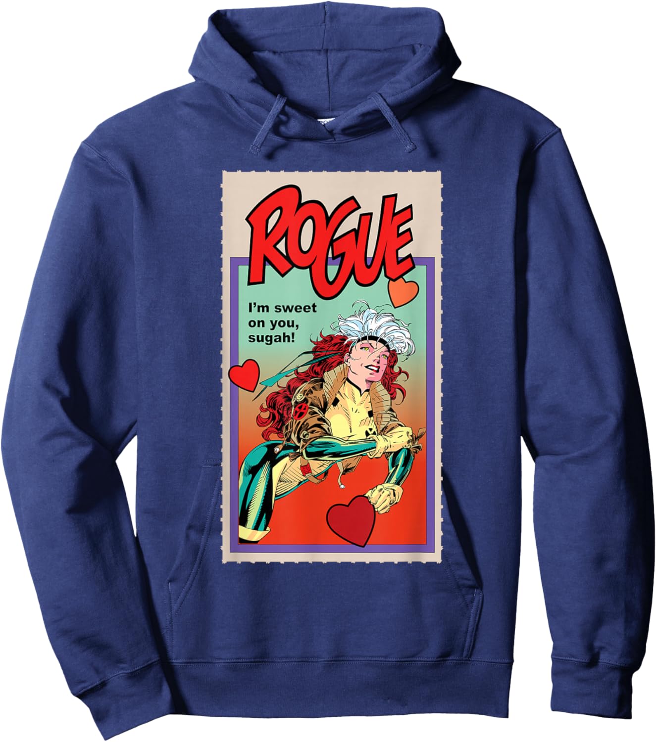 Marvel X-Men Retro ’90s Valentine’s Day Card Rogue Hoodie - Hoodie | Navy