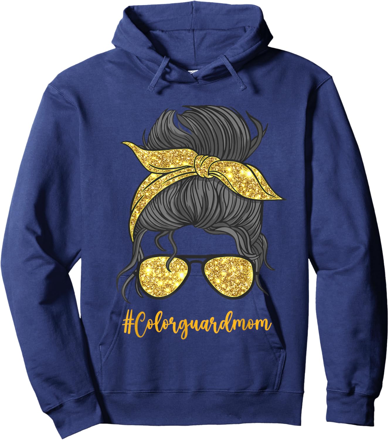 Color Guard Mom Messy Bun Color Guard Women Hoodie - Hoodie | Navy