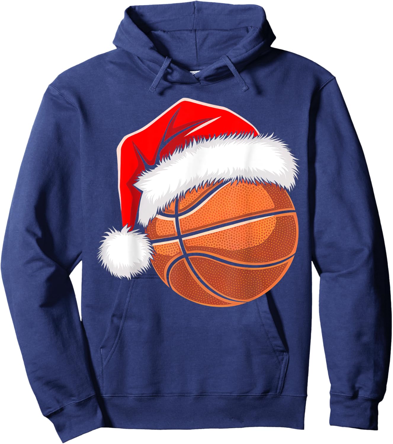Kids Santa Shirt For Boys Toddler Funny Christmas Basketball Hoodie - Hoodie | Navy