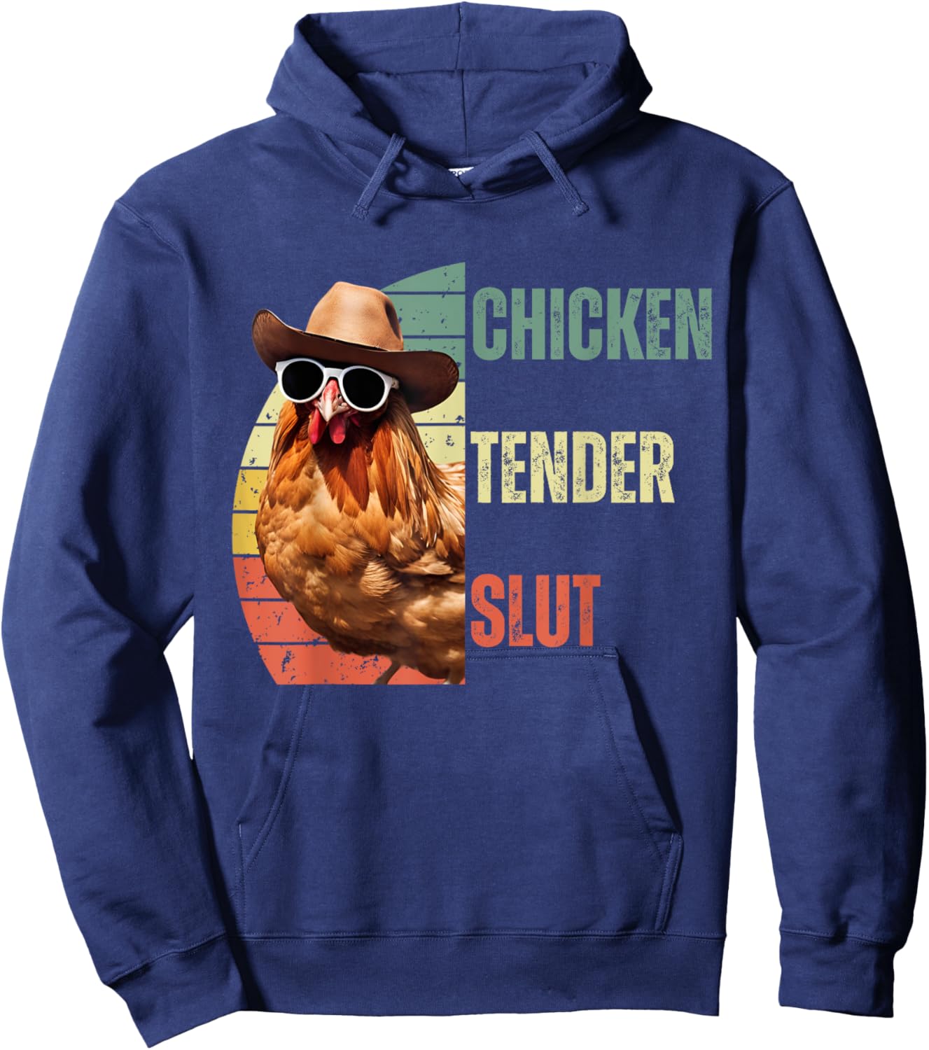 Chicken Tender Slut Sunglasses Retro Vintage Adult Humor Hoodie - Hoodie | Navy