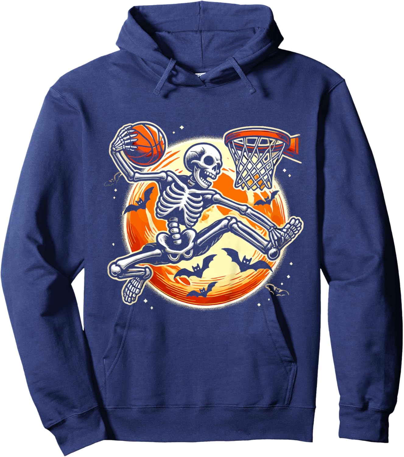 Kids Skeleton Basketball Boys Halloween Shirts Kids Boys Hoodie - Hoodie | Navy