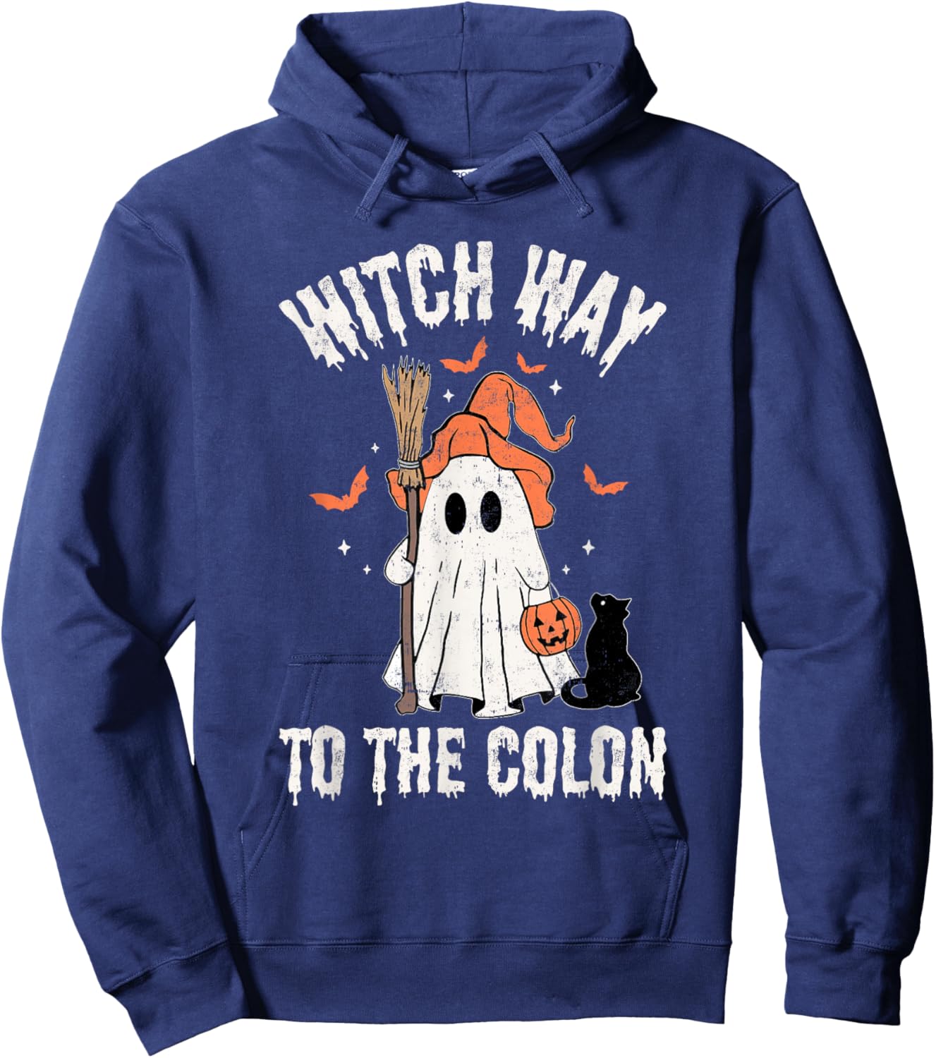Witch Way To The Colon Gastrointestinal Endo Nurse Halloween Hoodie - Hoodie | Navy
