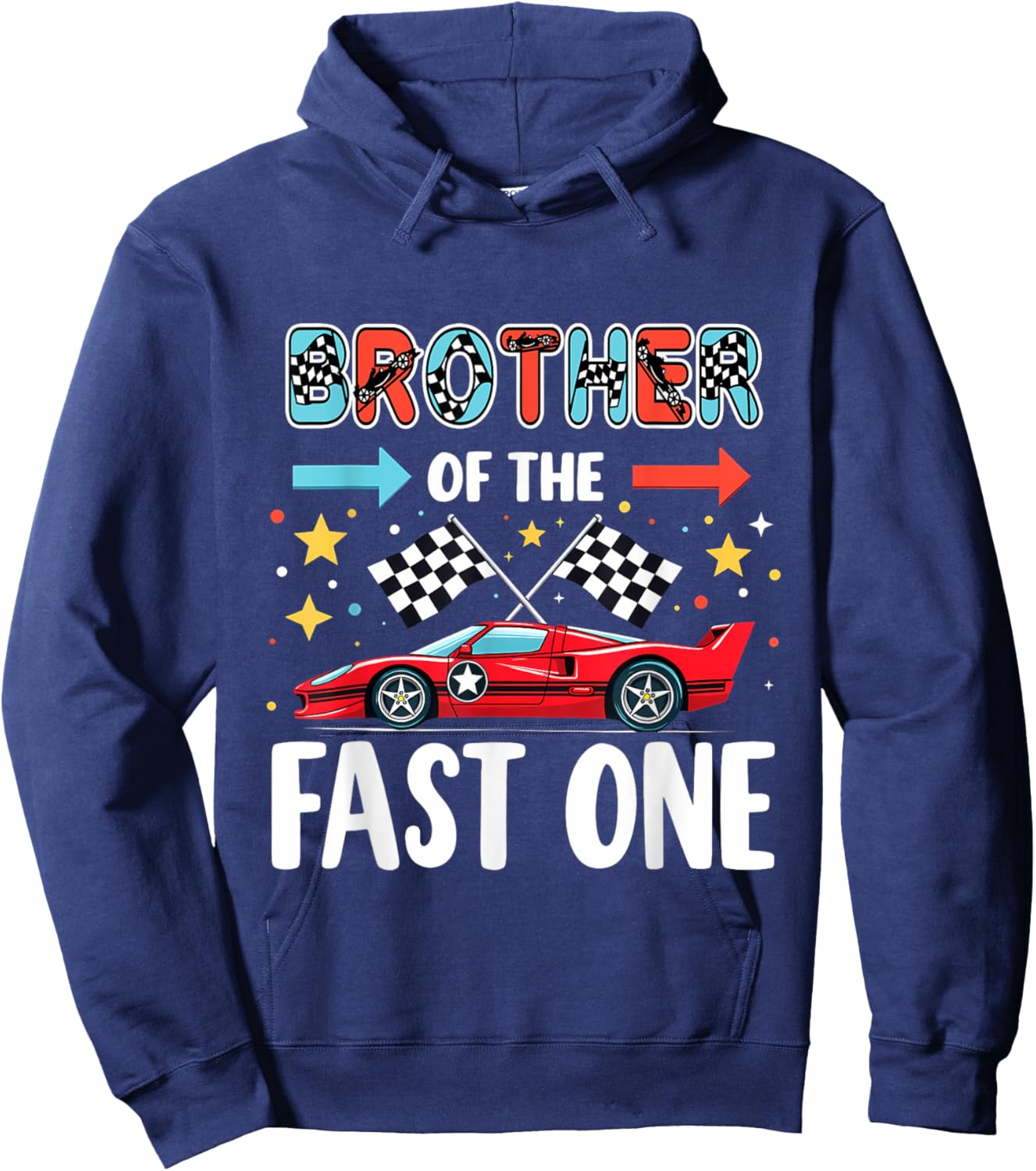 Car Racing 1st Birthday Brother Of The Fast One Hoodie - Hoodie | Navy