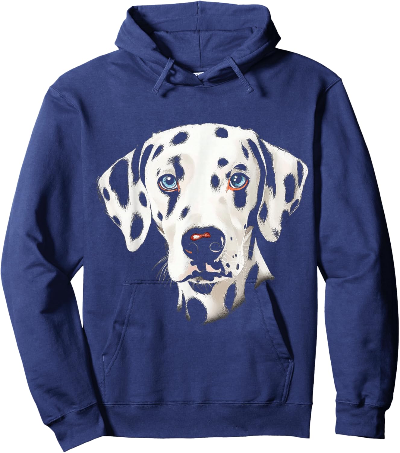 Dalmatian Dog Motif Pet Illustration Blue Eyes Dalmatian Women Kids Hoodie - Hoodie | Navy