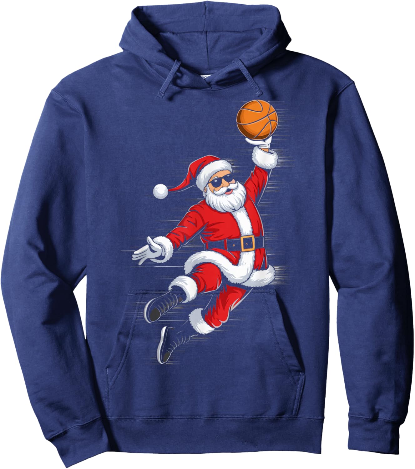 Cute Dunking Santa Playing Basketball Christmas Sports Hoodie - Hoodie | Navy