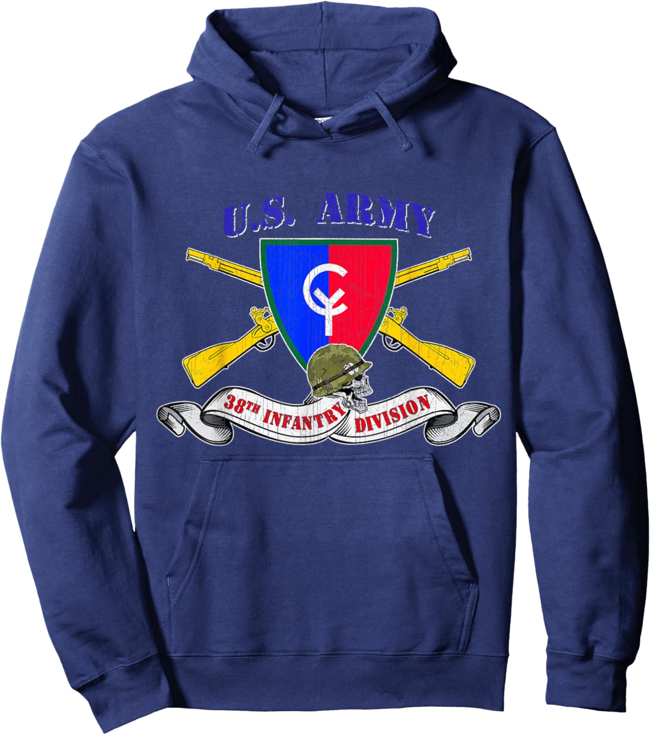 38th Infantry Division 38th ID Veteran Cyclone Division Hoodie - Hoodie | Navy