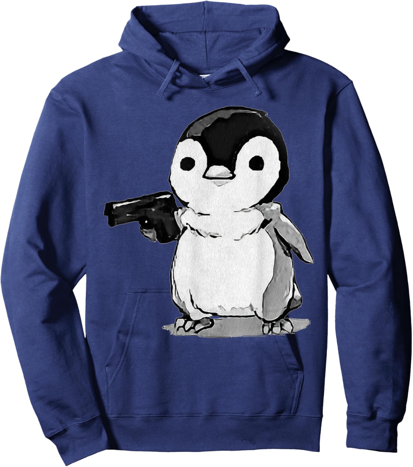 Eagerlys The Little Penguin Holding A Gun Vintage Art Hoodie - Hoodie | Navy