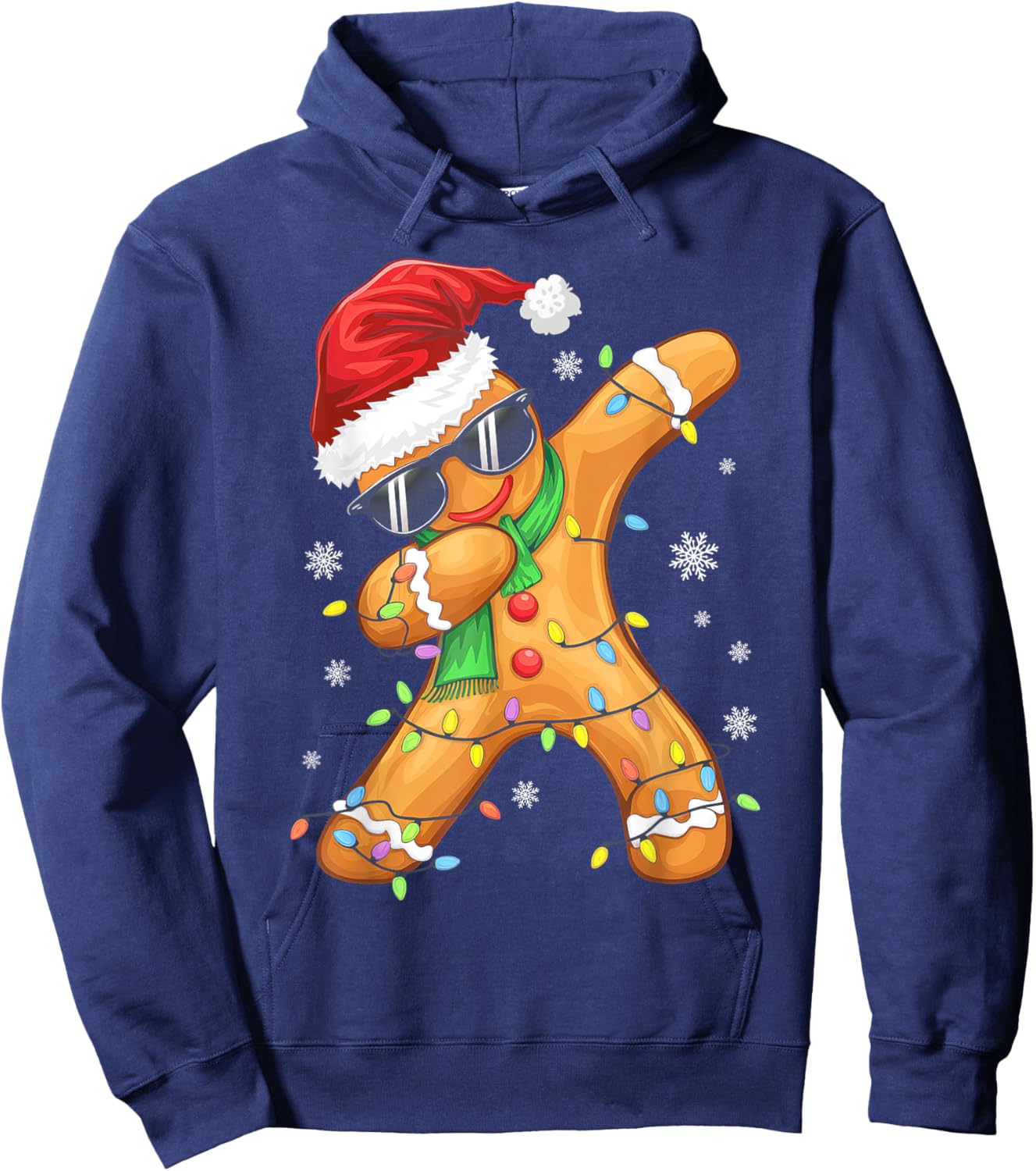 Dabbing Gingerbread Christmas Boys Girls Kids Funny Xmas Dab Hoodie - Hoodie | Navy