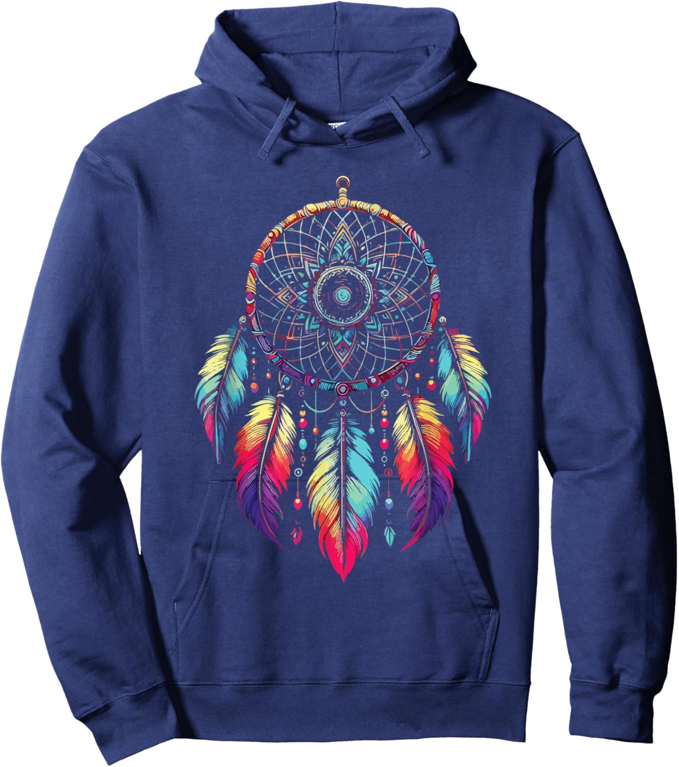 Dream Catcher Feathers Indian Hippie Tribal Native American Hoodie - Hoodie | Navy