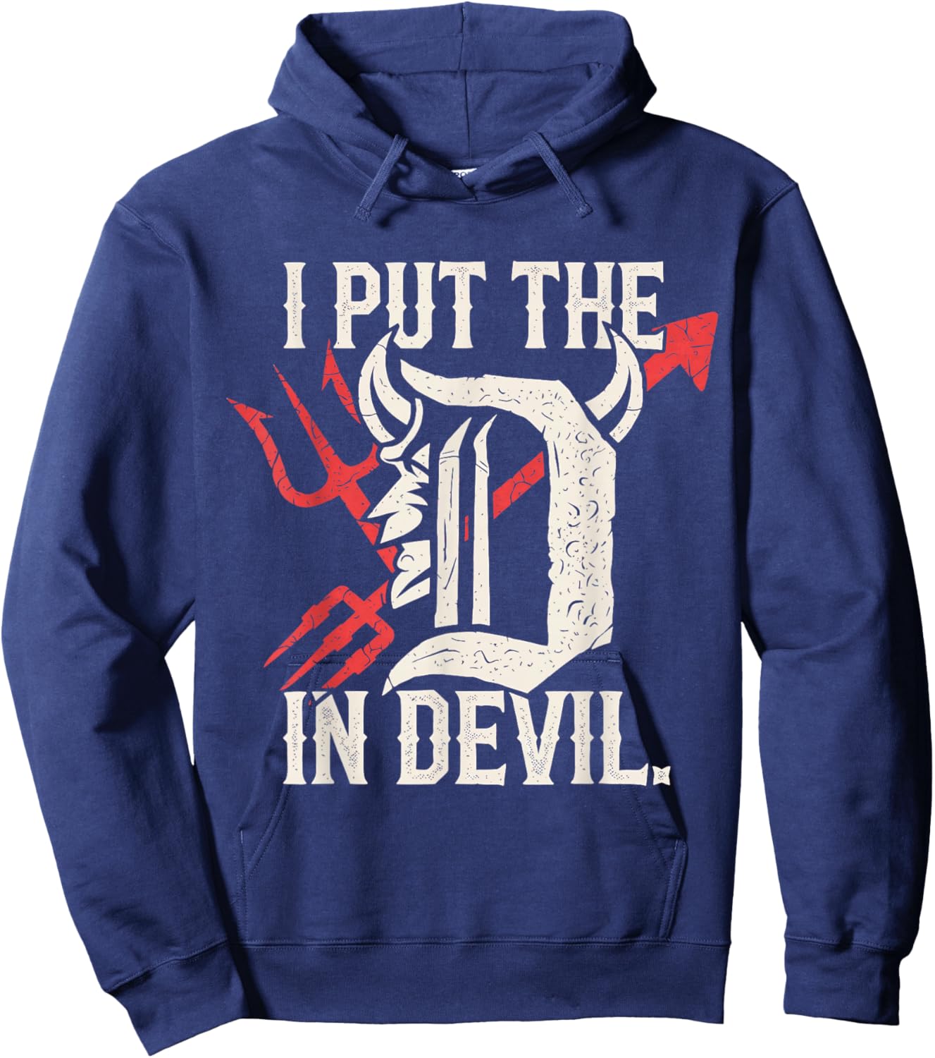 I Put The D in Devil Matching Couple Funny Halloween Hoodie - Hoodie | Navy