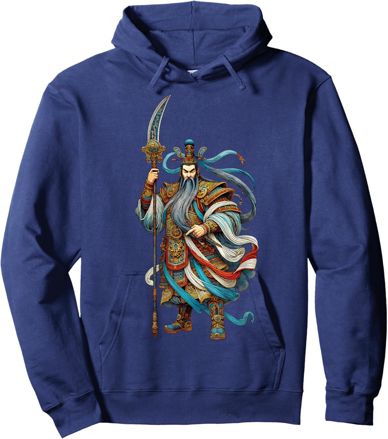 Guan Yu Chinese Warrior God Romance of Three Kingdoms Hoodie - Hoodie | Navy