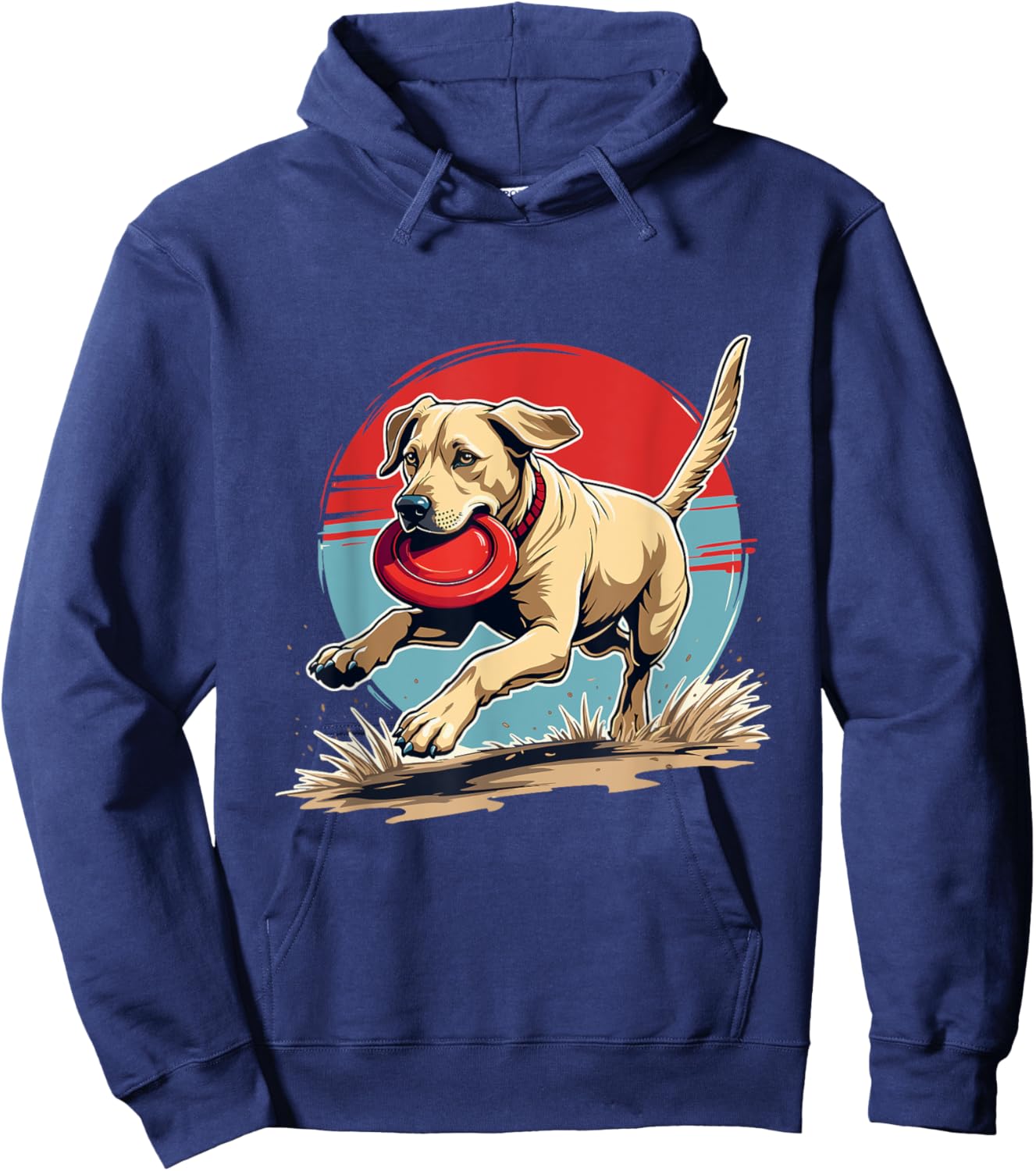 Labrador Frisbee Fetch Funny Lab Dog Hoodie - Hoodie | Navy