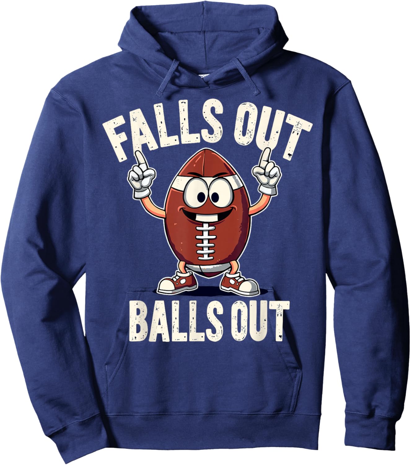 Falls Out Balls Out Football Fanny Thanksgiving Autumn Hoodie - Hoodie | Navy