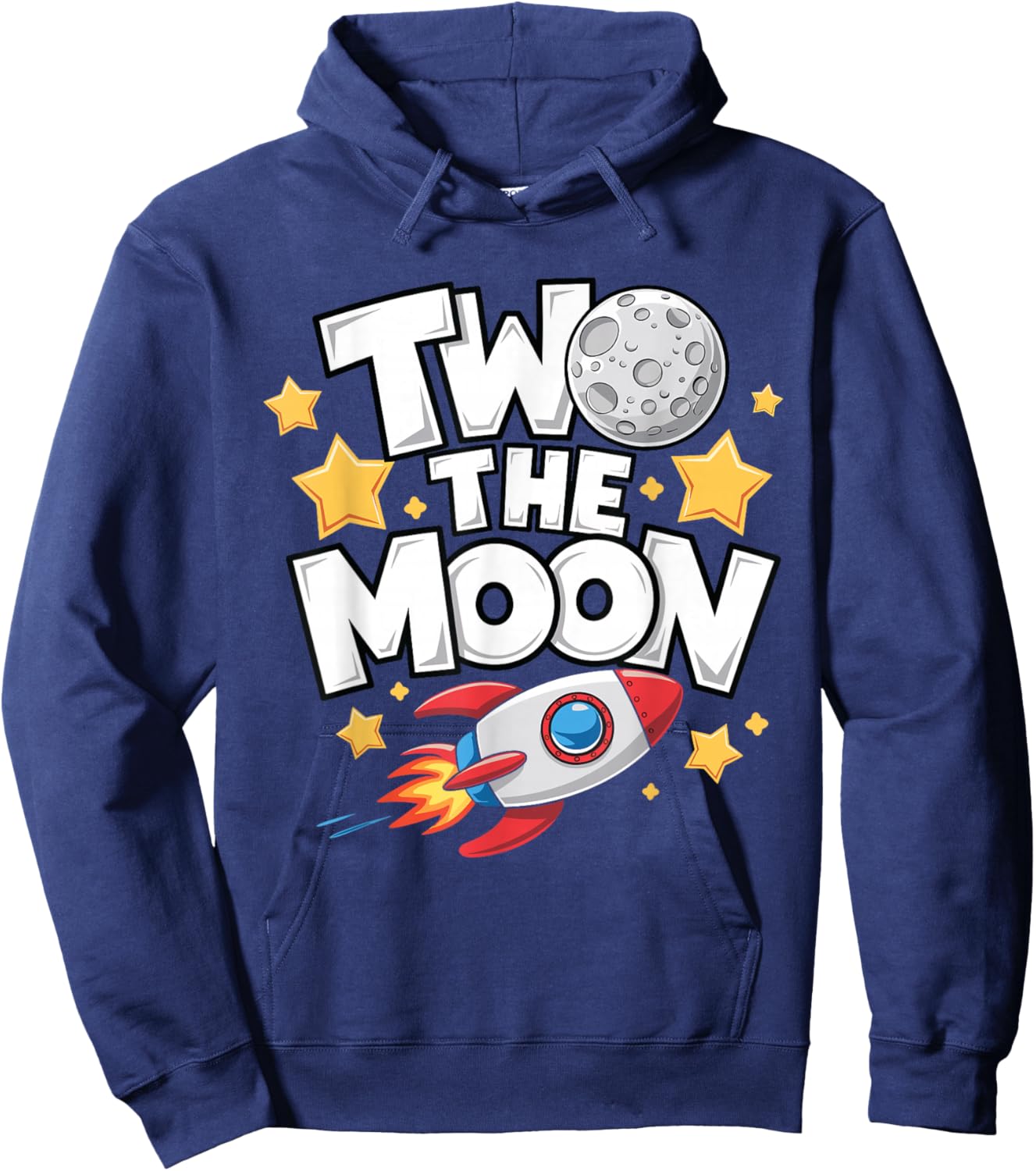 Two The Moon 2nd Birthday Girl Boy 2 Year Old Toddler Hoodie - Hoodie | Navy
