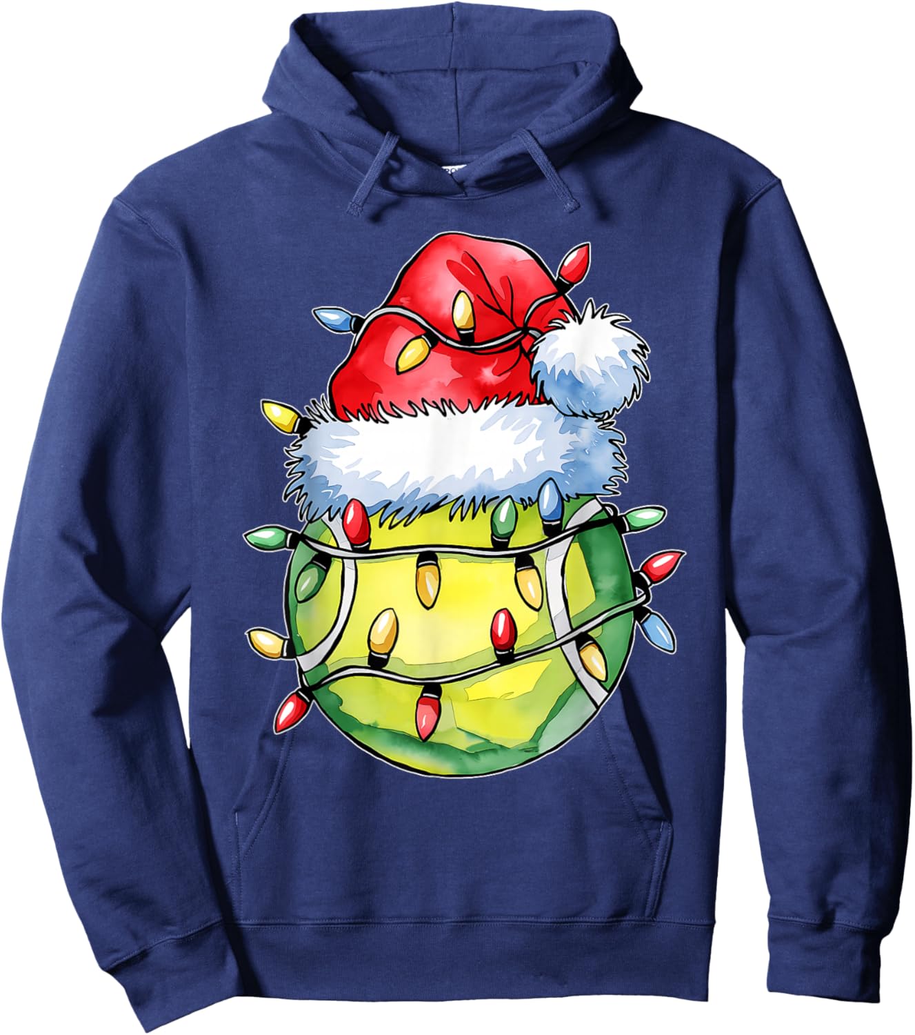 Santa Sports Design Boys Christmas Tennis Player Hoodie - Hoodie | Navy
