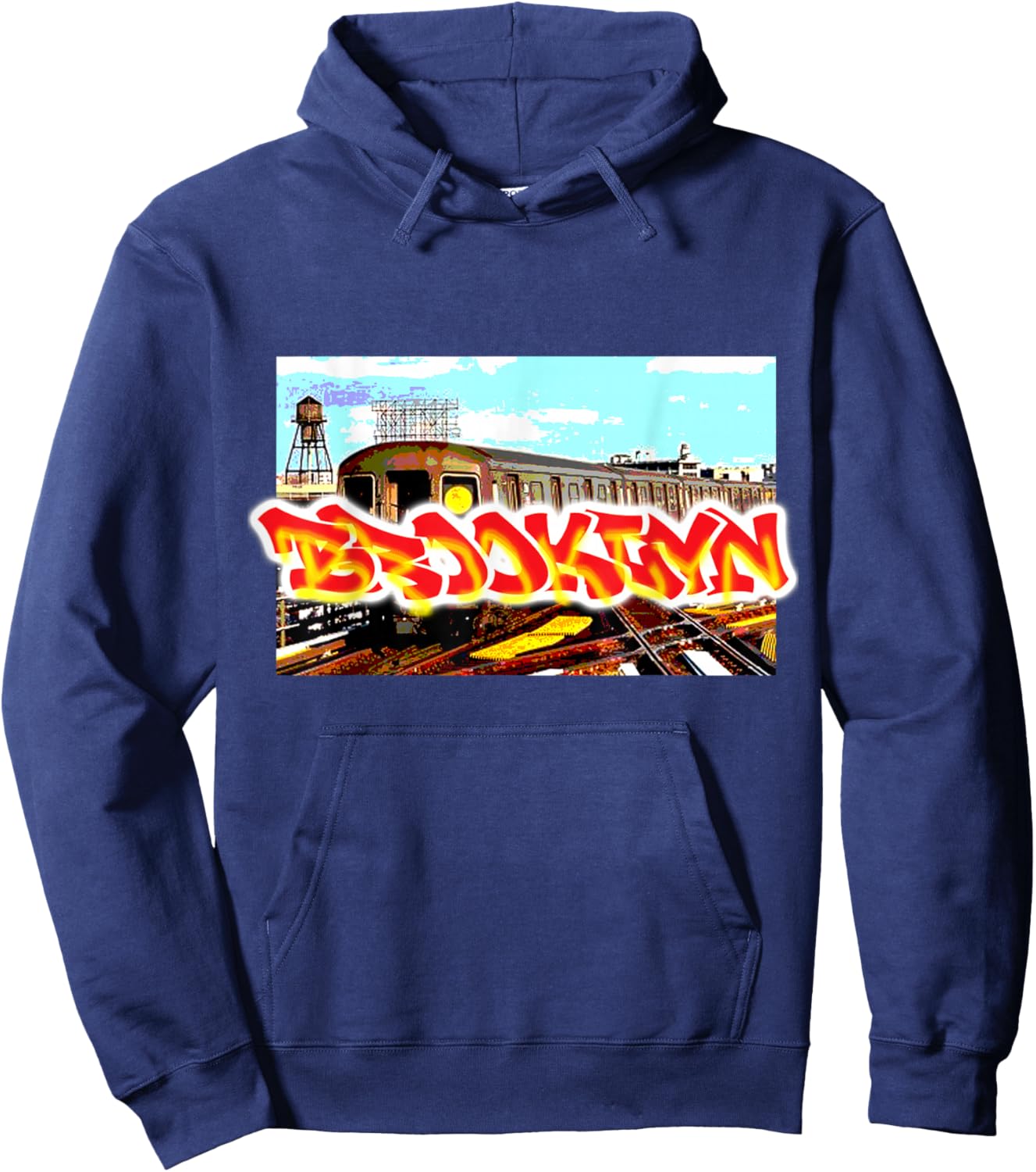 Brooklyn New York Hip Hop NYC Old School Subway Graffiti Hoodie - Hoodie | Navy